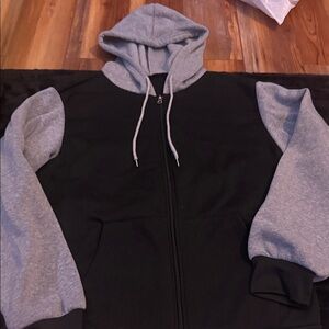 Black and Gray Zip-Up Hoodie